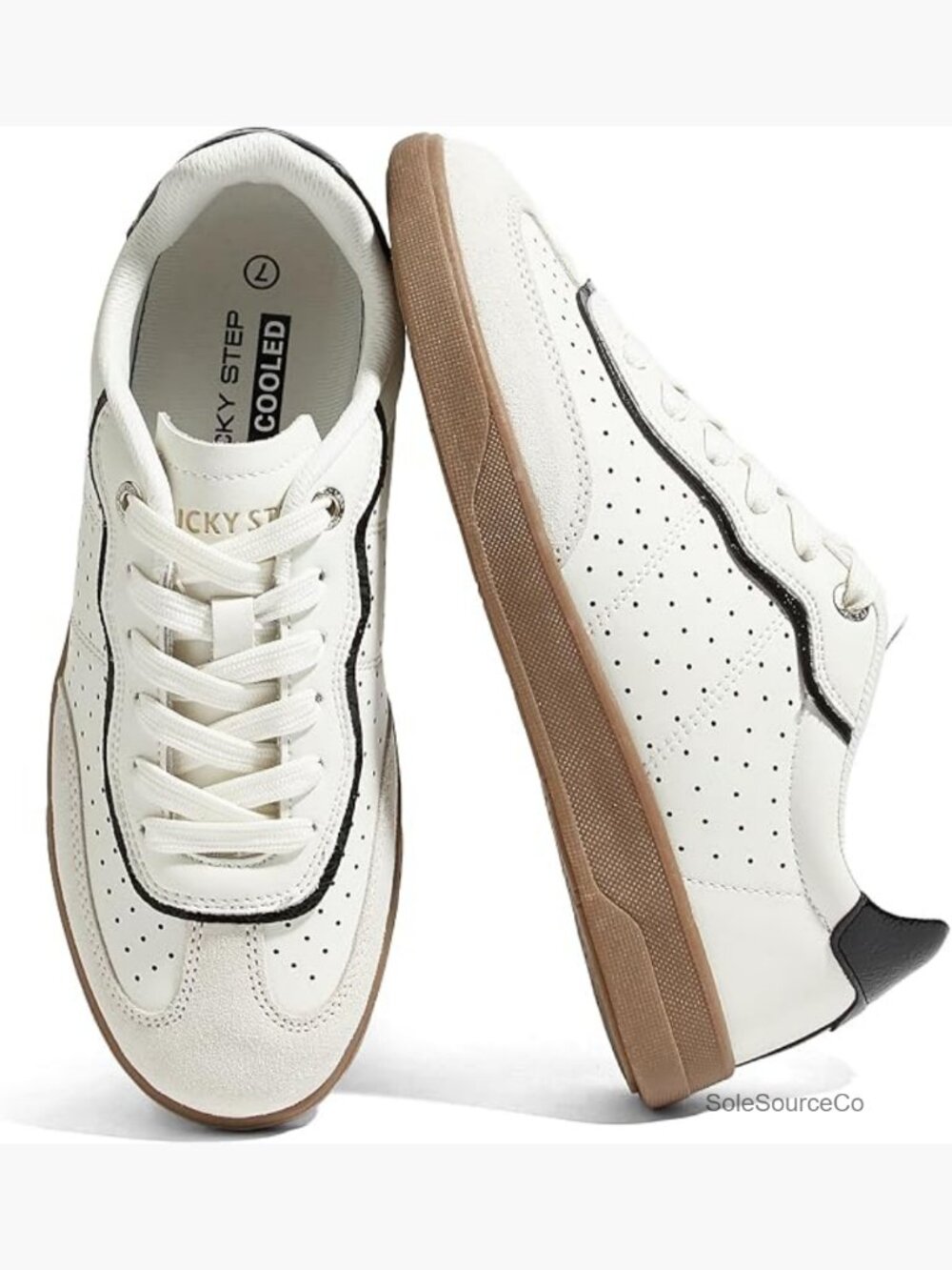 Retro Court Fashion Sneakers Low Top Cow Suede Walking Shoes Anti-Slip Gum